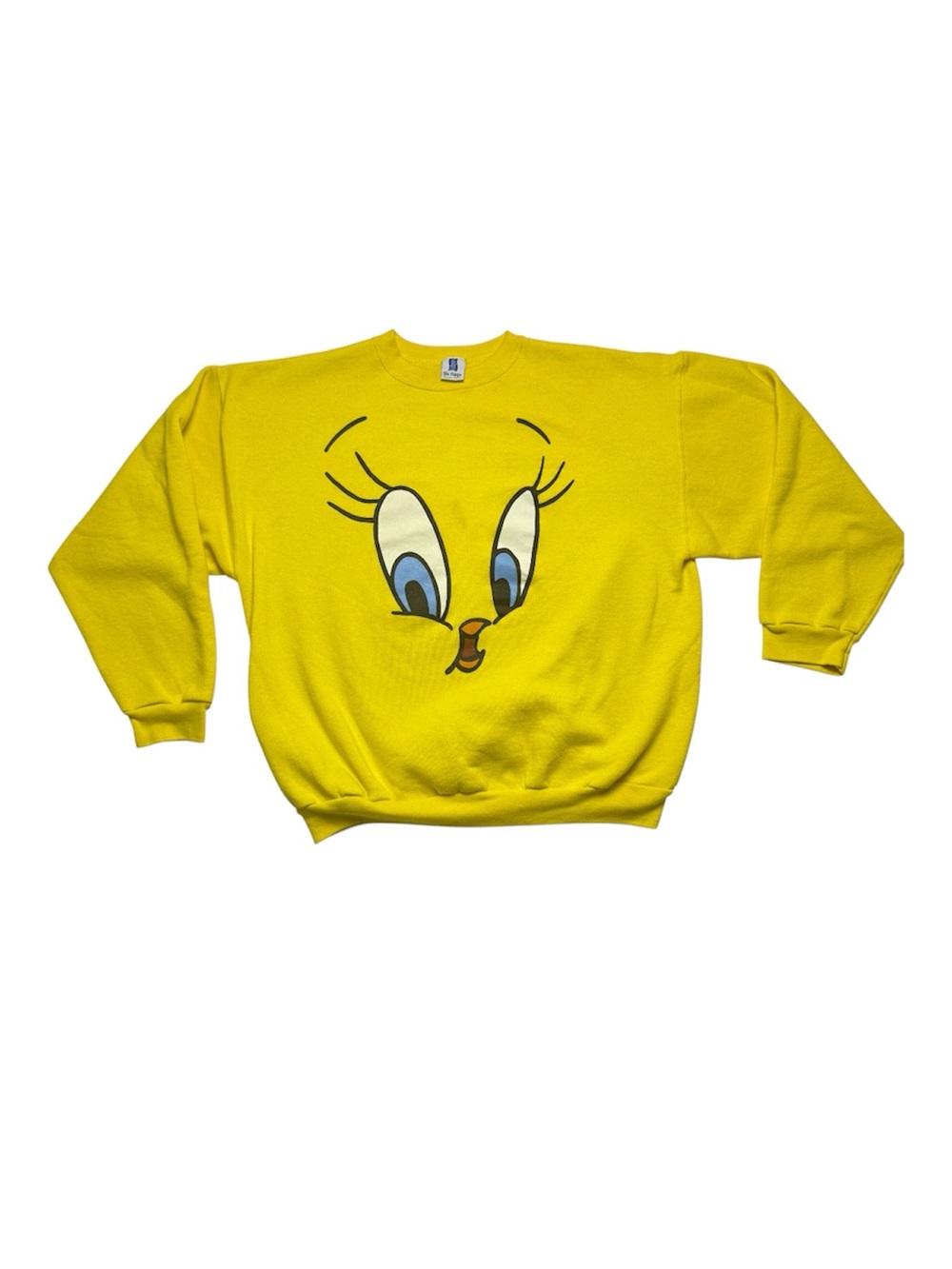 Vintage Tweety bird Graphic Yellow Crewneck Sweatshirt six flag merch 1990s